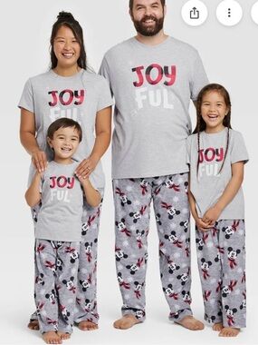 NWT Disney Toddler Mickey Mouse Holiday Fleece Pajama Pants 3T Gray Red
